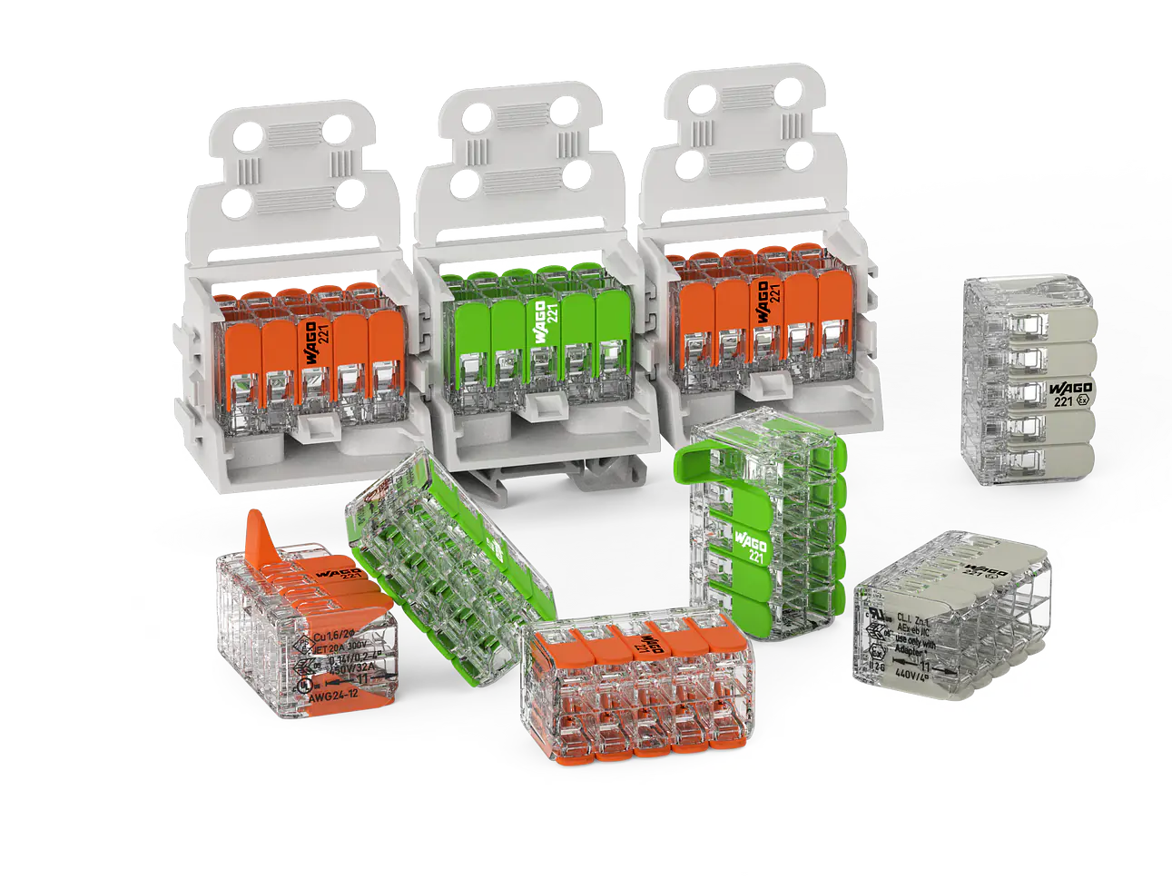 Verbindungsklemme mit Hebeln Serie 221 - 10 Leiter